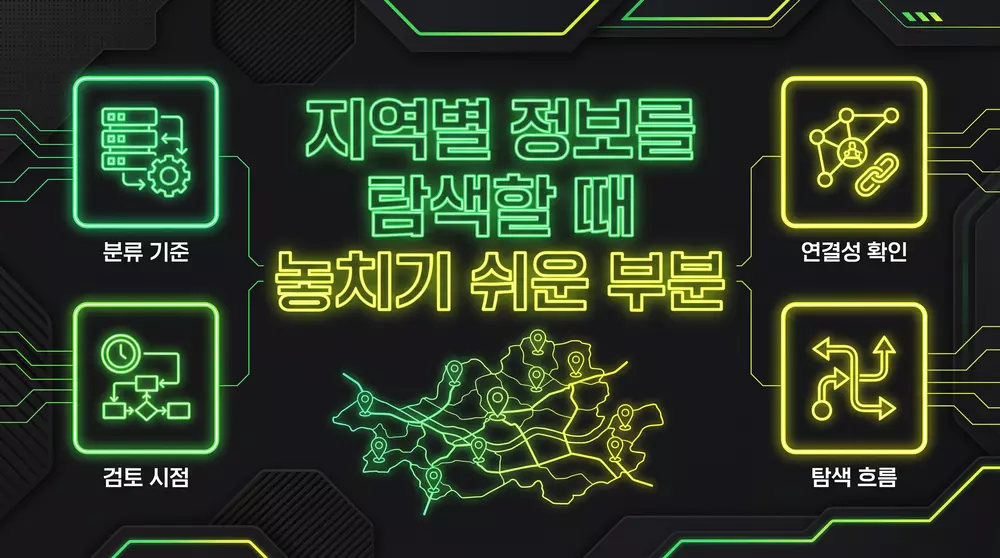 지역별 정보를 탐색할 때 놓치기 쉬운 부분